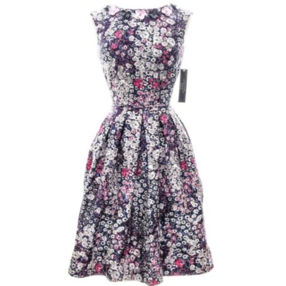 Tahari Arthur S. Levine Flower Printed Fit Dress